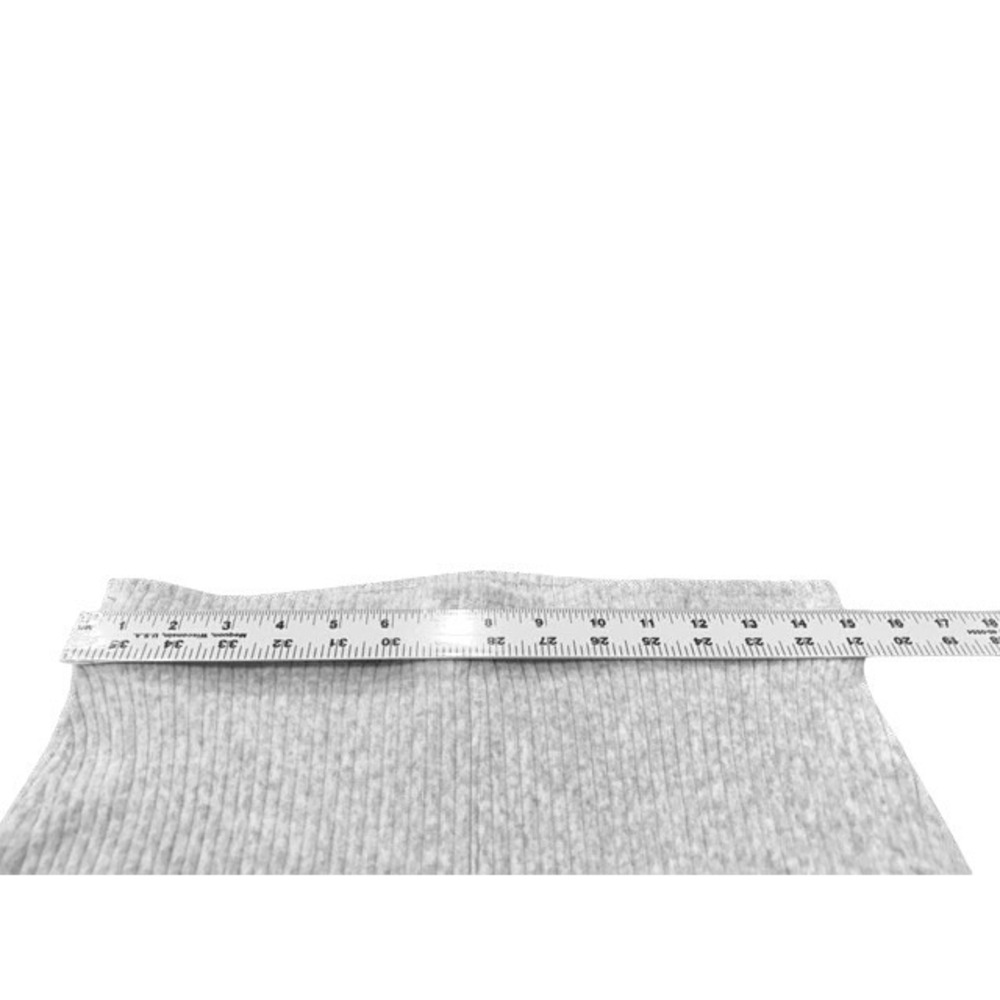 Aerie Womens M Rib Knit Flare Leggings Gray High Waisted Bell Bottom Pants - Picture 4 of 4